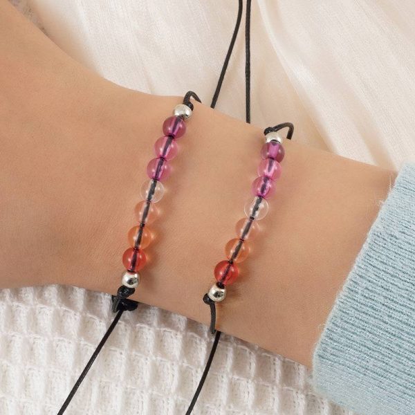 Beaded Lesbian Couple Bracelet Set 2PC Discount