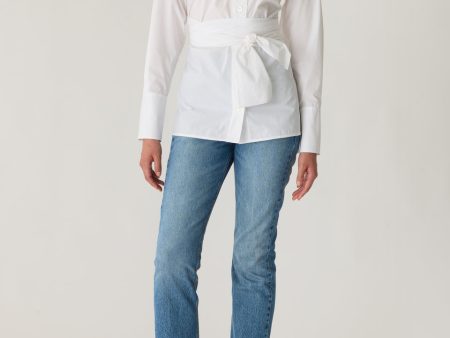 Poplin Wrap Blouse For Cheap