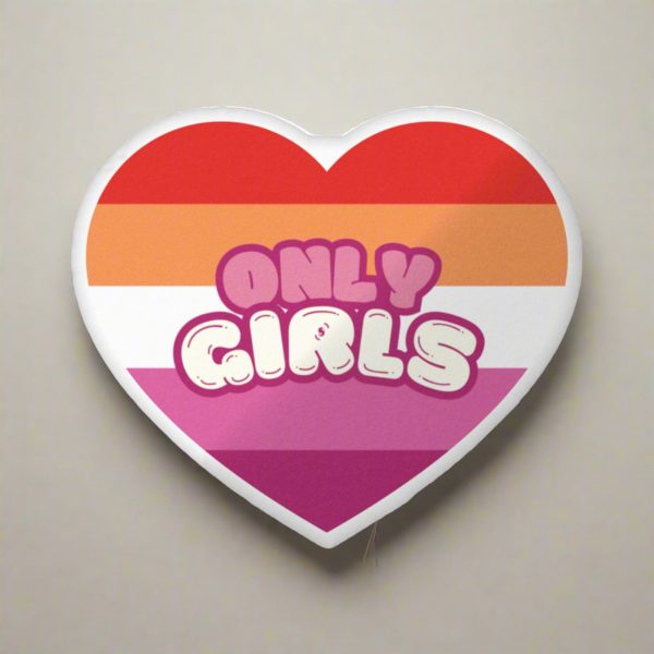 Only Girls Lesbian Heart Shaped Throw Pillow Online Sale