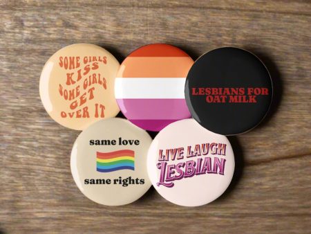 Lesbian Pride Pins 5 Pack For Cheap