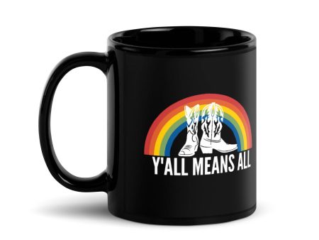 Y all Means All Black Glossy Mug Supply