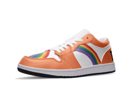 Rainbow LGBT Pride Low Top BURNT ORANGE Unisex Sneakers Online Sale