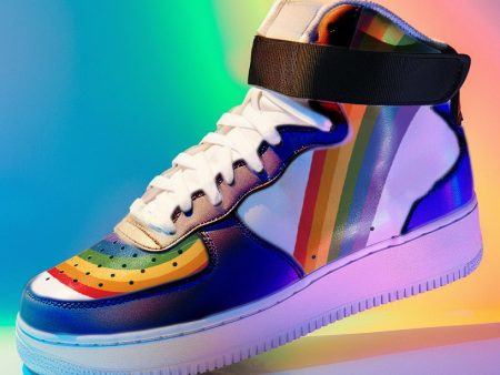 DUNK Style Hightop Rainbow Pride Unisex Sneakers Discount